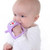 Esafio Penguin Buddy Never Drop Silicone Baby Teething Toy For 0-6month Infants, Baby Chew Toys For Sucking Needs, Hand Pacifier For Breast Feeding Babies, Car Seat Toy For New Born,light Purple