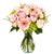 Sweet Angel By Arabella Bouquets With A Free Hand-blown Glass Vase (fresh-cut Flowers, Pink, Green)