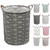 Auchen Large Storage Baskets, 19.7"h X 15.7"d Waterproof Gray Laundry Baskets, Collapsible Canvas Basket For Storage Bin For Kids Room, Toy Organizer, Home Decor, Baby Hamper(round - Grey Arrows)