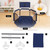Folding Baby Fence Children's Safety Activity Center Playground With Ball Hoop (blue)