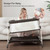 Pkinoicy  Black Baby Bassinet Bedside Sleeper Bedside Crib With Wheels