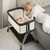 Pkinoicy  Black Baby Bassinet Bedside Sleeper Bedside Crib With Wheels