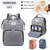 Dasking Diaper Bag Backpack With Foldable Crib Waterproof Baby Nappy Changing Table Bags Pink