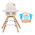 Evolur Zoodle 3-in-1 High Chair Booster Feeding Chair With Modern Design, Ivory (model #254)