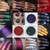 Monochrome Shimmer Eye Glitter Powder Waterproof Makeup Satin Flash Gold Red White Blue Eyeshadow Palette