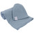 Cotton Knit Jersey Swaddle Blanket And Beanie Gift Set, Large Receiving Blanket - Dusty Blue
