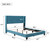 Aukfa Bed Frame With Headboard - Velvet Upholstered Platform Bed - Queen Size - Blue