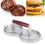 Patty Maker, Burger Press, Aluminum Alloy With Wood Handle Round Shape For Restaurant Silver Home Kitchen Accessory