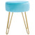 Safavieh Abrea Round Ottoman Aqua / Gold