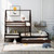 Anysun Twin L-shaped Bunk Bed With Trundle For Kids Teens - Espresso