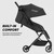 Mompush Lithe Double Stroller With Two Large Individual Side By Side Recline Seat, Black, Unisex