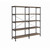 Benzara 4 Tier Wood And Metal Frame Bookcase With Criss Cross Design, Rustic Brown