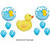 Mini Boy Baby Shower Ducks - Toys - 24 Pieces