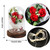 Garhelper Immortal Rose Bouquet Glass Cover Decoration Led Light Fresh In Box Preserved Symbol Of Love For Valentine's Gifts