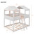 Jins & Vico Full Over Full Bunk Bed, House Bunk Beds With Dual Roofs, Full-length Guardrails And Ladder, Space Saving Wood Loft Bed Frame For Boys Girls Bedroom, No Box Spring Needed, White