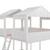 Jins & Vico Full Over Full Bunk Bed, House Bunk Beds With Dual Roofs, Full-length Guardrails And Ladder, Space Saving Wood Loft Bed Frame For Boys Girls Bedroom, No Box Spring Needed, White