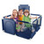 50in Large Foldable Baby Playpen Kids Playard 360° Safe Infant Play Game Fence W/ Breathable Mesh Zip Gate Basketball Hoop For 0-6 Year Old Indoors Outdoor, Blue