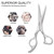 Hair Cutting Scissors Shears Professional Barber 6.5 Inch Hairdressing Regular Scissor Salon Razor Edge Hair Cutting Shear Japanese Stainless Steel With Detachable Finger Inserts