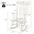Costway Solid Wood Rocking Chair Porch Rocker Indoor Outdoor Seat Glossy Finish White