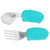 1 Set Baby Short Handle Spoon Stainless Steel Fork Infant Feeding Tableware