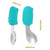 1 Set Baby Short Handle Spoon Stainless Steel Fork Infant Feeding Tableware