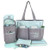 Baby Essential, 5 Piece Set Diaper Bag Tote With Wipes Pocket, Dirty Diaper Pouch & Changing Pad - Aqua