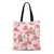 Laddke Canvas Tote Bag Pink Floral Of Small Roses Baby Blossom Botany Bouquet Durable Reusable Shopping Shoulder Grocery Bag