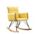 Modern Velvet Rocking Chair, Syngar Nursery Rocking Chair With Cushion And Solid Curved Wood Base, Comfort Upholstered Accent Lounge Chair, For Bedroom, Living Room, Study, Yellow, D4992