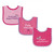 Luvable Friends Baby Girl Cotton Terry Drooler Bibs With Peva Back 3pk, Pretty, One Size