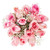 18 Pink Roses With Baby's Breath  By Arabella Bouquets In A Free Elegant Hand-blown Glass Vase (fresh-cut Flowers, Pink)