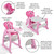 Badger Basket Envee Ii Baby High Chair With Play Table Conversion - Pink/white
