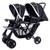 Costway Foldable Twin Double Stroller, Black