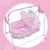 Tfcfl Electric Baby Crib Cradle Music Auto Swing Rocking Cot Sleeping Bed Pink +timer