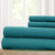Bezons 4 Piece King Size Microfiber Sheet Set With 1800 Thread Count, Teal Blue