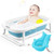 Kxuhivc Baby Bathtub Anti Slip Skid Proof Foldable Toddler Bath Tubs With Cushion