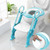 Bamny Kids Trainer Toilet Potty Training Seat Baby Toddler Chair Padded Seat Ladder, Blue And White