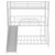 Triple Bunk Bed With Slide,twin Over Twin Over Full Triple Bunk Bed, Metal Triple Bunk Bed Frame With Long And Short Ladder And Full-length Guardrails For Kids Teens Adults (3 Beds In 1, White)