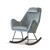 Revi Mid-century Modern  Tight Back Velvet Rocking Chair  In Dark Grey