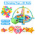 3 In 1 Baby Activity Play Mat Gym Game With Ball Pit Play Crawling Mat Baby Playing Mat Toys Unisex Kids Activity Carpet Infant W Hanging Toys Ocean Ball (green Turtle)