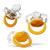 Smilo Orthodontic Pacifier, Expands To Support The Palate During Soothing, Orange, Stage 1 Suitable From 0 To 3 Months (pack Of 3)
