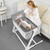 Babyjoy Baby Side Bassinet Bedside Sleeper Washable Mattress Height Adjustable Grey