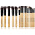 Shany Artisan’s Easel Bamboo – Elite Cosmetics Brush Collection - Complete Kabuki Makeup Brush Set With Standing Convertible Brush Holder - 18 Pcs