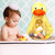 Kids Toys Storage Bag Cartoon Bathroom Suction Cup Hanging Bags (duck)