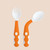 Baby Spoon Fork Set Kids Bendable Training Utensils Self-feeding Learning Tableware, Orange