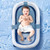 31'' Folding Baby Bathtub Portable Travel Bathtub Washing Tub Multifunctional Bathtub (blue+pad)