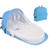 Balems Blue Portable Baby Bed Outing Sun Protection Infant Bassinet Foldable Breathable Sleeping Basket