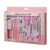 10pcs Baby Healthcare And Grooming Kit Set Convenient Daily Baby Nail Clipper Scissors Hair Brush Comb Manicure Care Kit(pink)