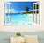 3d Beach Window View Removable Wall Stickers Vinyl Decal Home Decor Deco Art