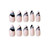 [gifts For Girls/womens] Fofosbeauty 24pcs Almond Press On False Nail Tips Medium Full Cover Fake Nails, Black Blue White French