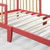 Goory Modern Children Beds Space-saving Wooden Platform Bed Easy Assembly Sturdy Toddler Headboard Home Bedroom Red Wood